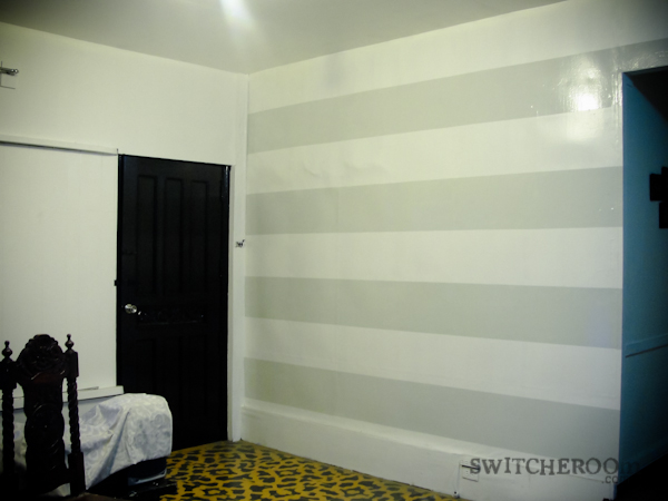 how not to paint a striped wall, stripe wall, switcheroom, DIY wall