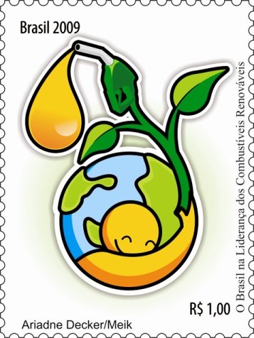 Selo postal exalta produção dos biocombustíveis