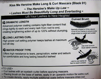 eyeliners heroine mascara anyway ingredients production list