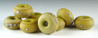 Olive Etched Bead Set