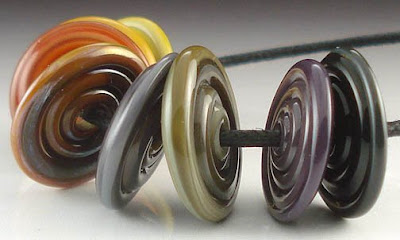 Earth tone disk beads