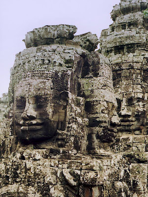 Figure du temple Bayon au Cambodge