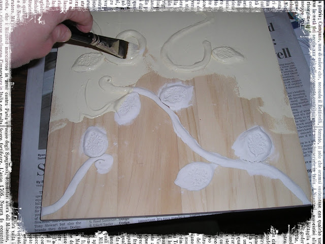 How to make your own faux decorative tile with paperclay 4 Paint over paperplay when dry to look like faux tile