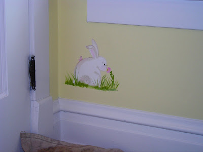 Super cute bunny wall mural for a kid's room