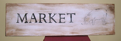 Handmade kitchen market sign