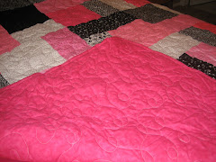 Pink, black & white quilt