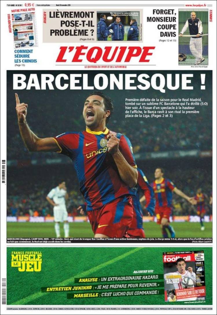 Roble cocina Intercambiar Tic Espor: Barcelona 5 - Real Madrid 0: La goleada en las portadas de los  diarios del mundo