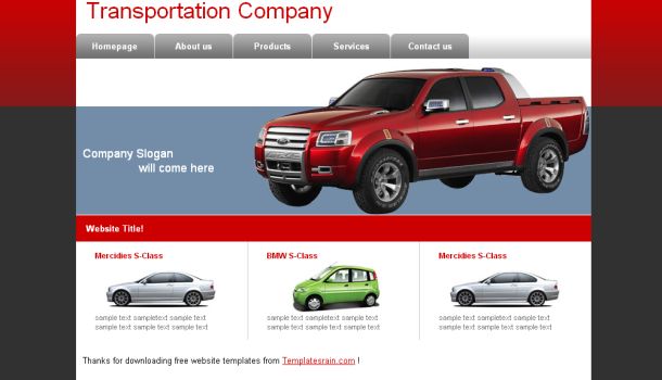 Transportation Company Web Template Design