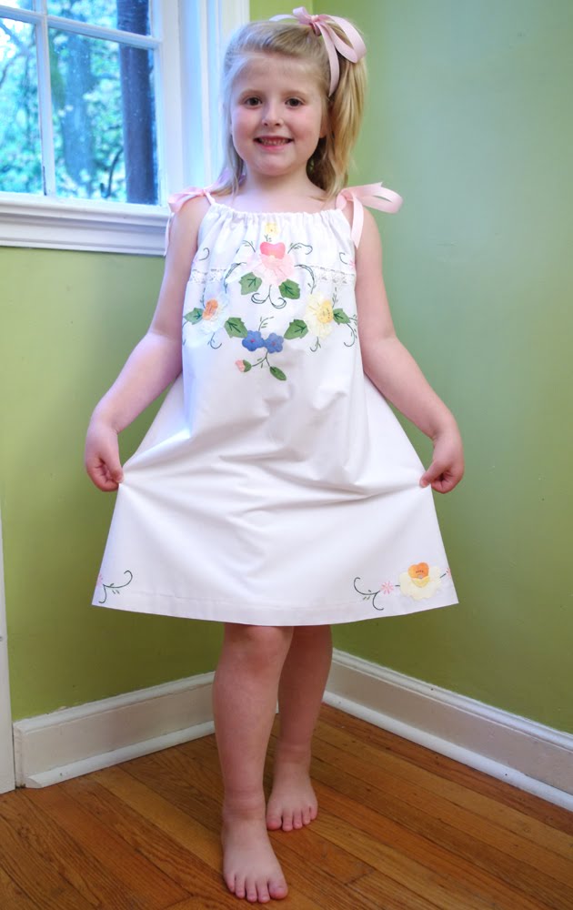 threads and snippets: dresses out of vintage tablecloths
