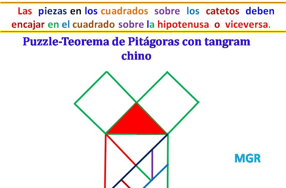 JUEGOS DE CON SOLUCIONES. MGR: del teorema de Pitágoras. Rompecabezas con Pitágoras