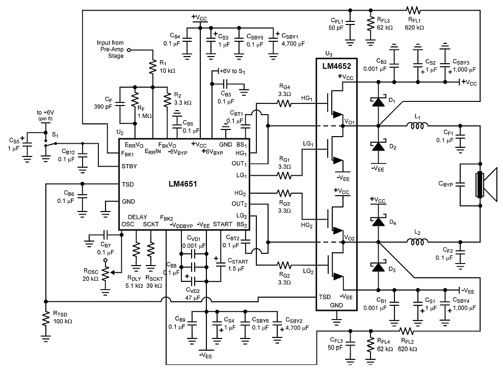 Schematic & Wiring Diagram: Audio Power Amplifier 170W ...