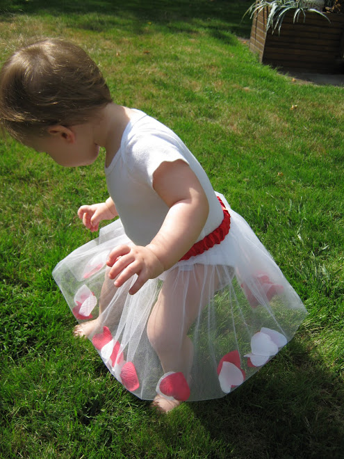Satin Band Rose Petal Filled Tutu