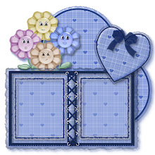 Blue Hearts Spring.Flowers are made by me