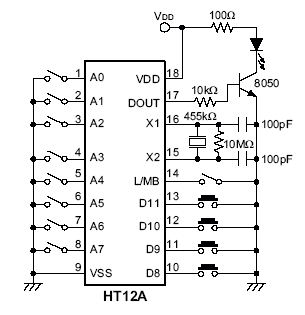 Remote Control Schematics: Remote control Using HT-12A