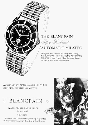 Pub montre Blancpain Fifty Fathoms de 1954