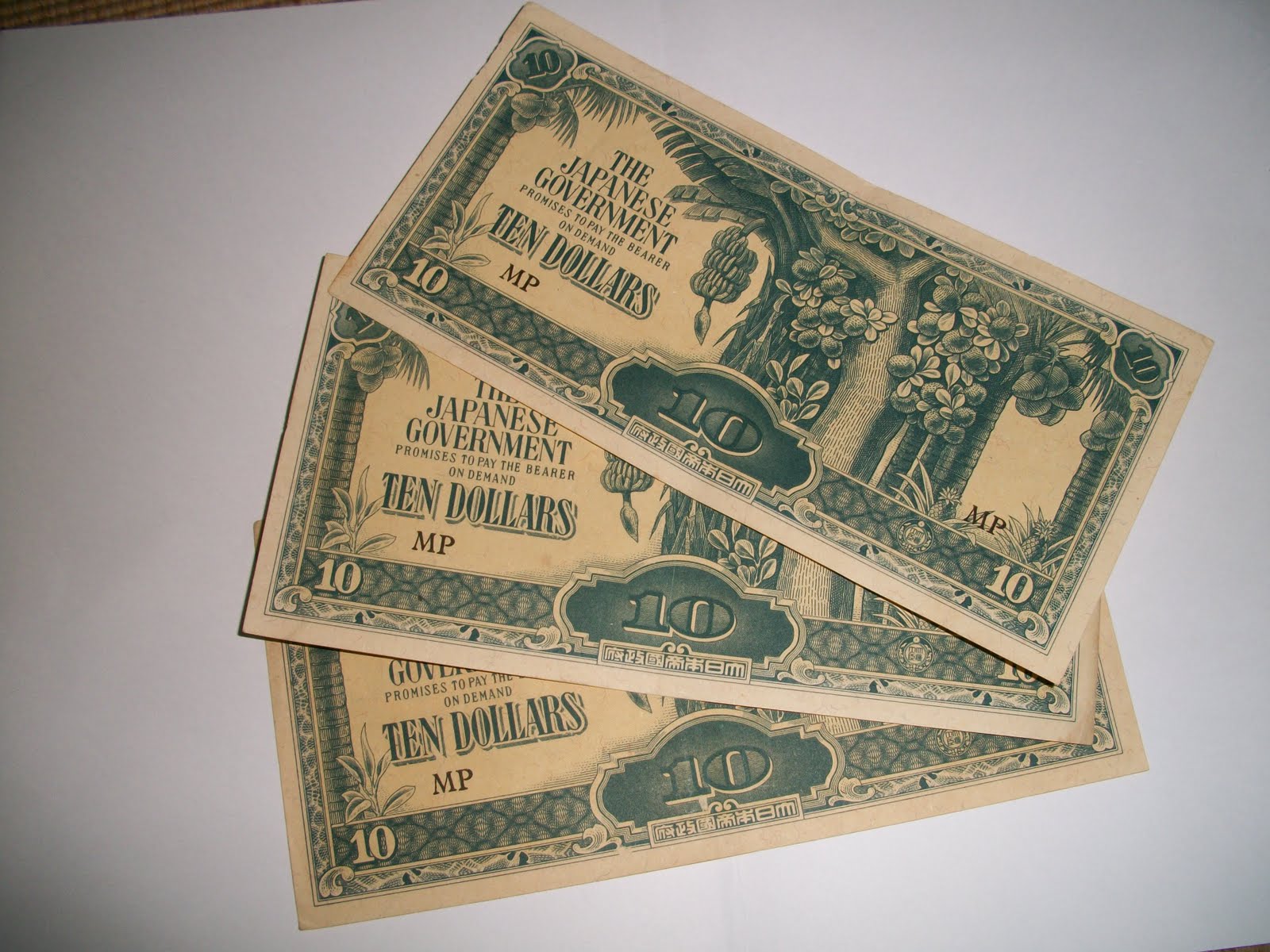 collectible items Japan GovernmentIssued 10 Malaya 1942 Banana Money