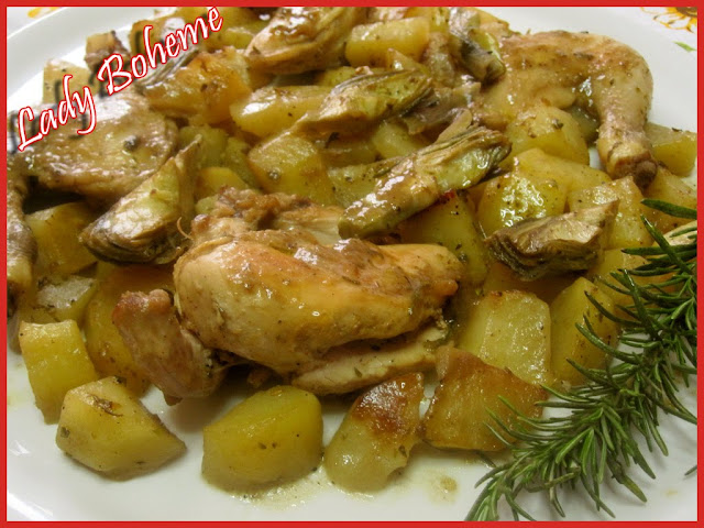 hiperica di lady boheme blog di cucina, ricette facili e veloci. Ricetta pollo con patate e carciofi