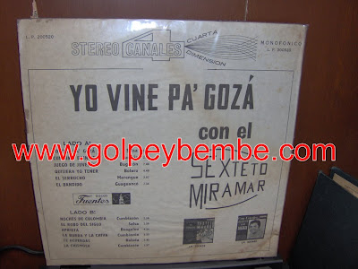 Sexteto Miramar - Yo Vine Pa' Goza Back 