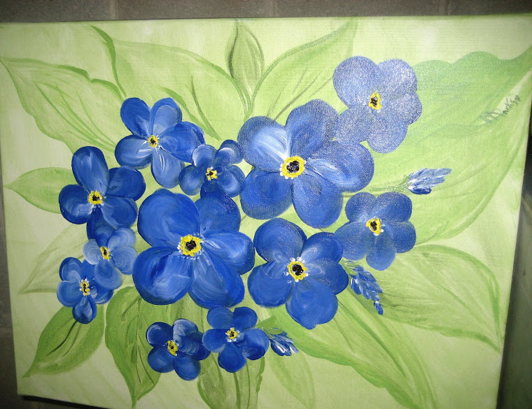 Forget Me Not Flowers on  Canvas