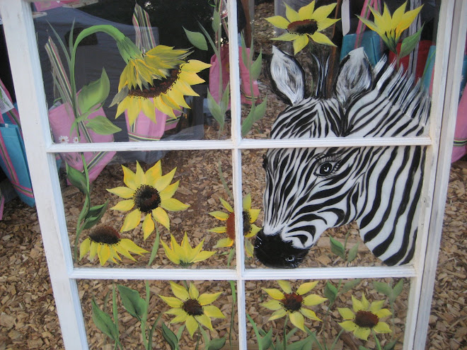 Zebra in Sunflowers