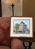 watercolor painting of building Center Square Easton PA