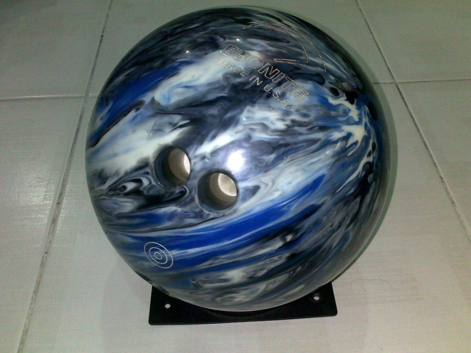 Ancienne Boule De Bowling EBONITE Gravé Maxim Bleu Violet Vintage #A796 - Canada