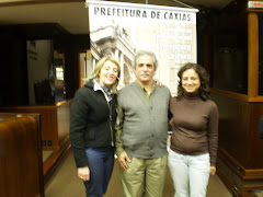 O escritor Uruguaio, Ignácio Martinez e a professora Clarice Freitas e eu