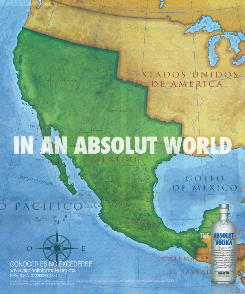 absolut world mexico map