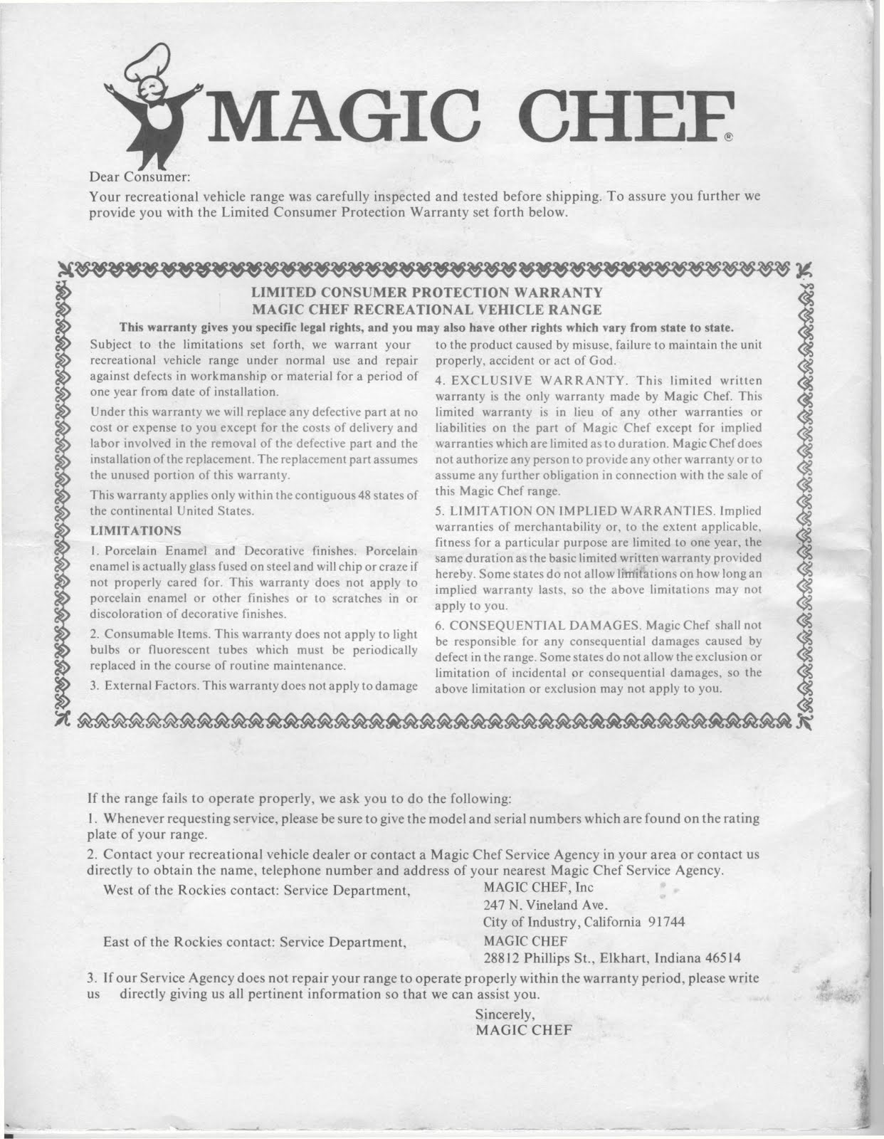 Shurflo Water Pump >> 1983 Fleetwood Pace Arrow Owners Manuals: Magic Chef RV stove manual Shurflo Water Pump >> 1983 Fleetwood Pace Arrow Owners Manuals: Magic Chef RV stove manual