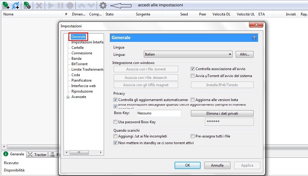 come configurare utorrent per scaricare velocemente