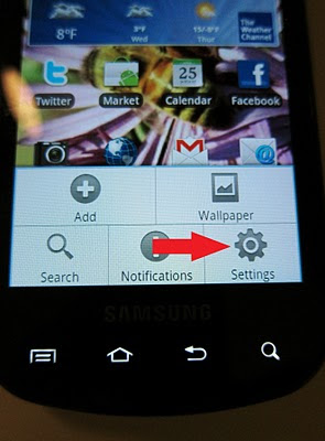 select settings under the menu option.