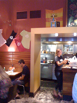 open kitchen in restaurant