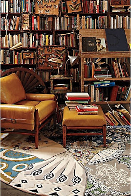 round rug in library