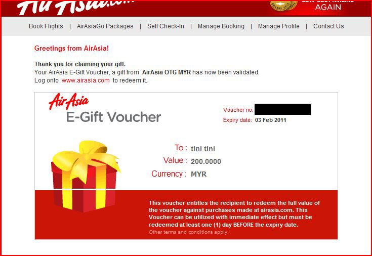 草莓的味道 Air Asia EGift Voucher