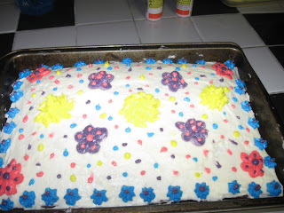 Birthday cake with flower decoration