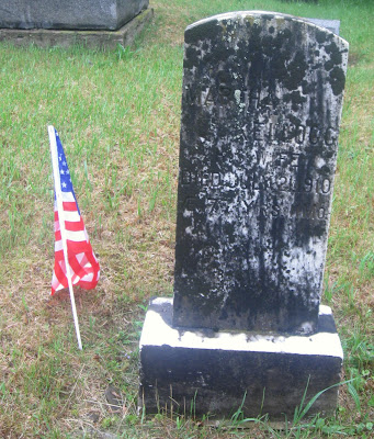 Grave with American flag