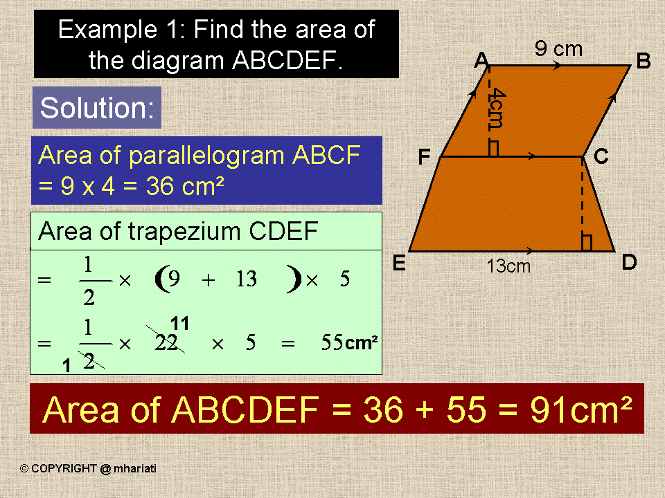 TIP BELAJAR MATEMATIK (TIPS FOR LEARNING MATHEMATICS): AREA OF COMBINED