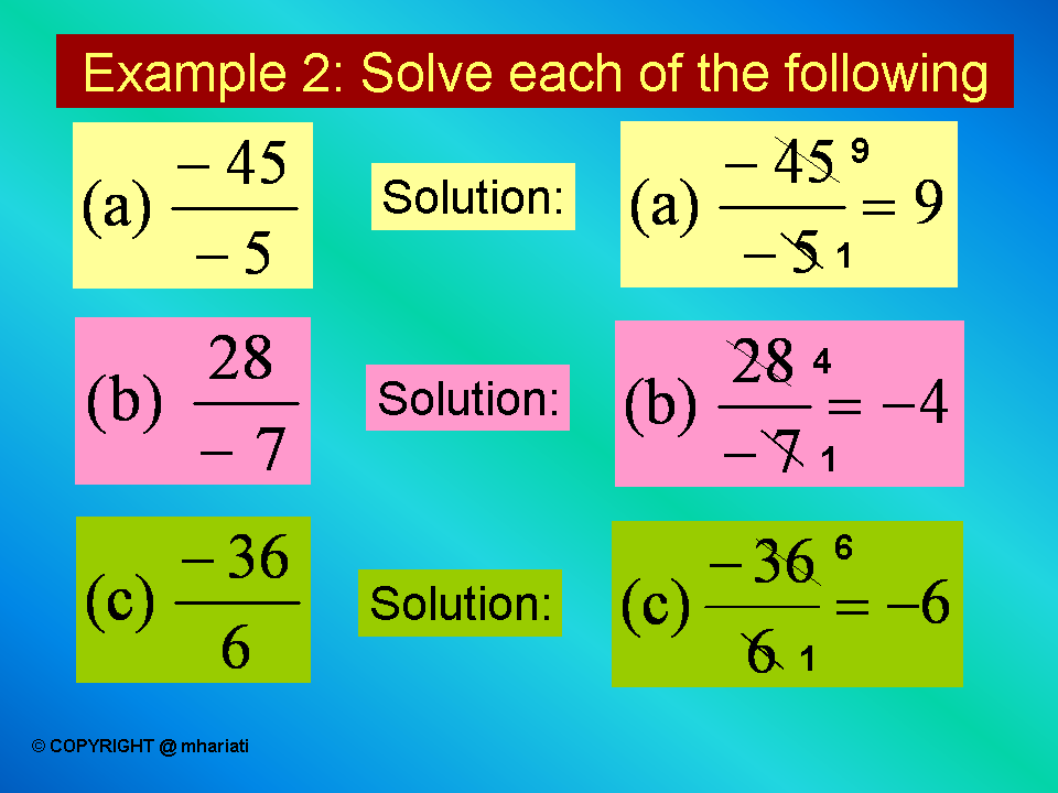 TIP BELAJAR MATEMATIK (TIPS FOR LEARNING MATHEMATICS): DIVISION OF INTEGERS