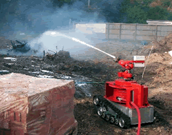 Wireless image communication system for fire-fighting robots
