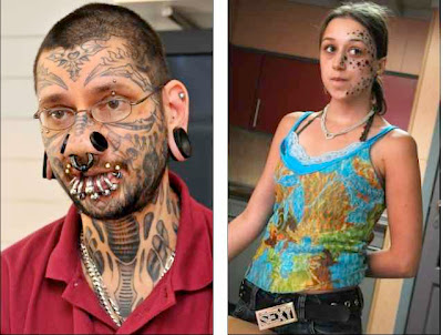 Face tattoos bring an automatic "shrill" from people on the street, 