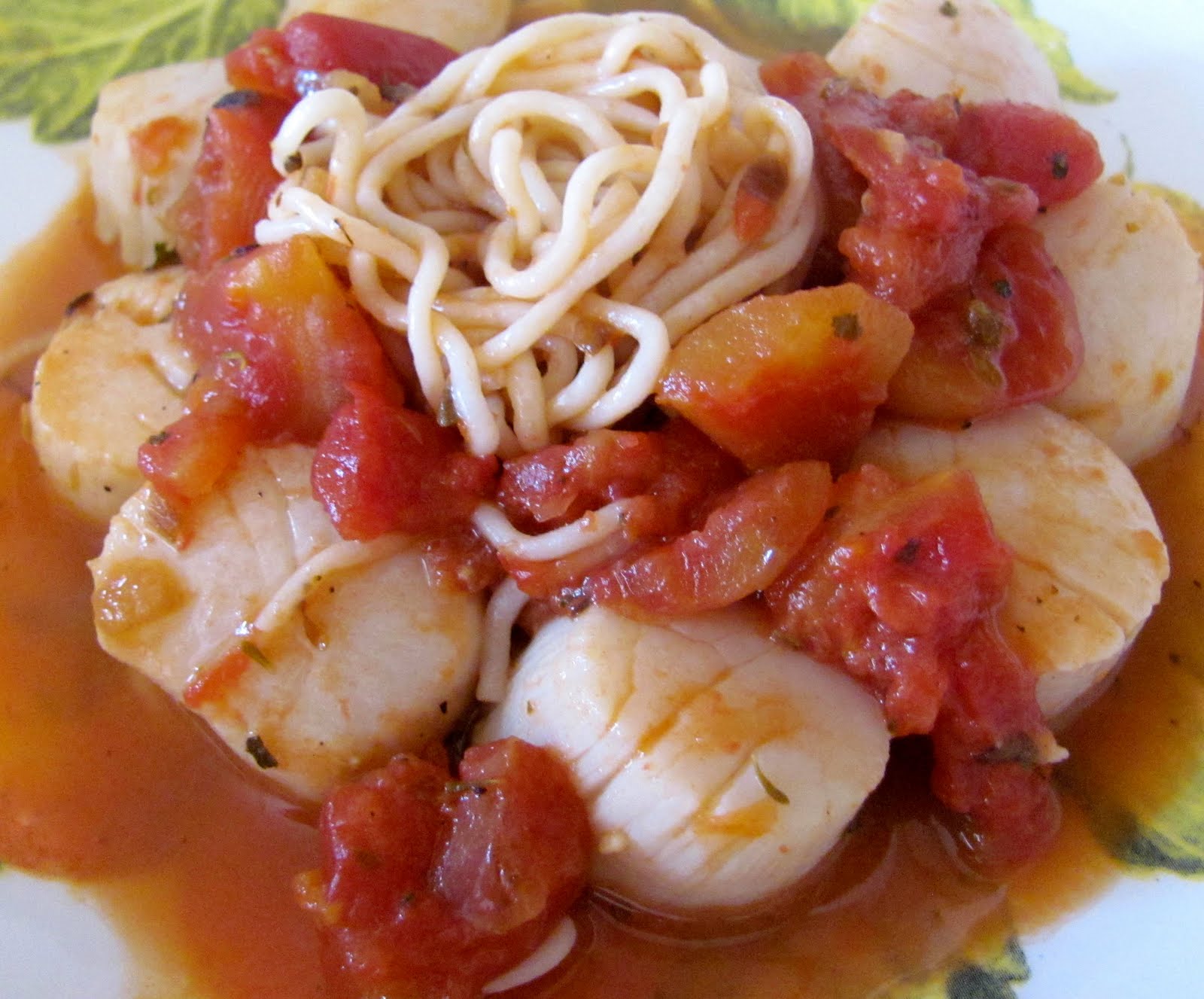 Unrestricted Tastes on Restricted Diets Distinctive Diabetic Recipes Scallops in Tomato Sauce