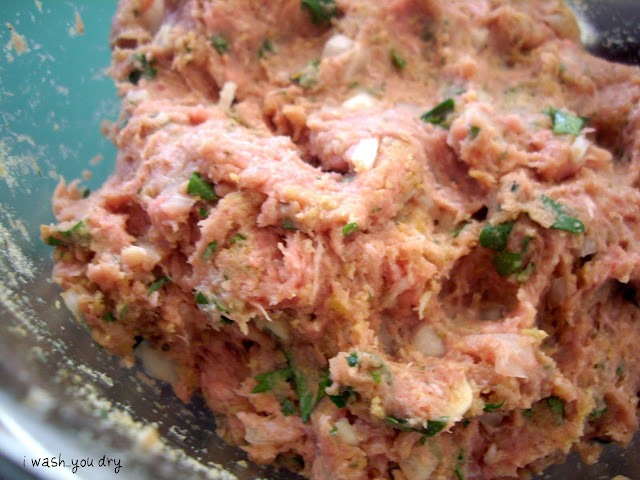 Raw meat mix in a bowl. 