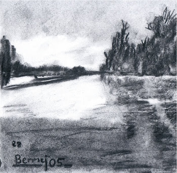 "Apunte de río al carboncillo", por Antonio
