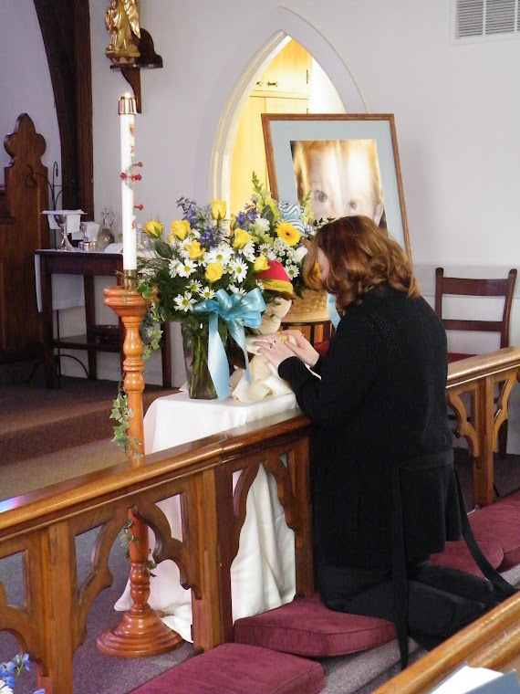 Mommy Kneeling at Altar