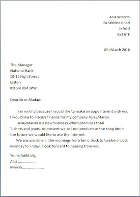 English for students: In Business / A formal letter