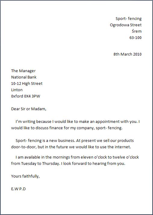 English for students: In Business / A formal letter 3