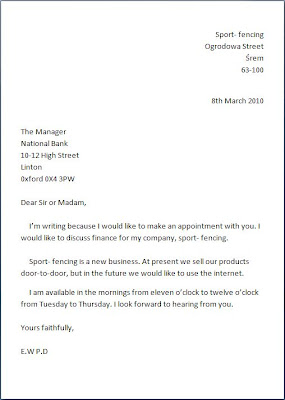 English for students: In Business / A formal letter 3