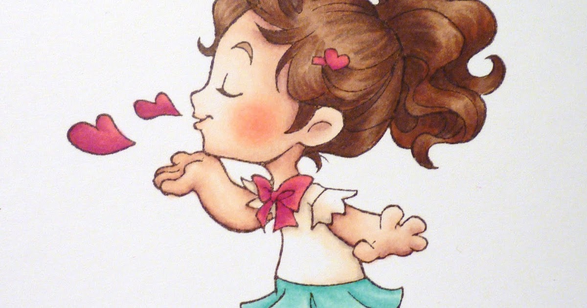 Воздушный поцелуй рисунок мультяшный