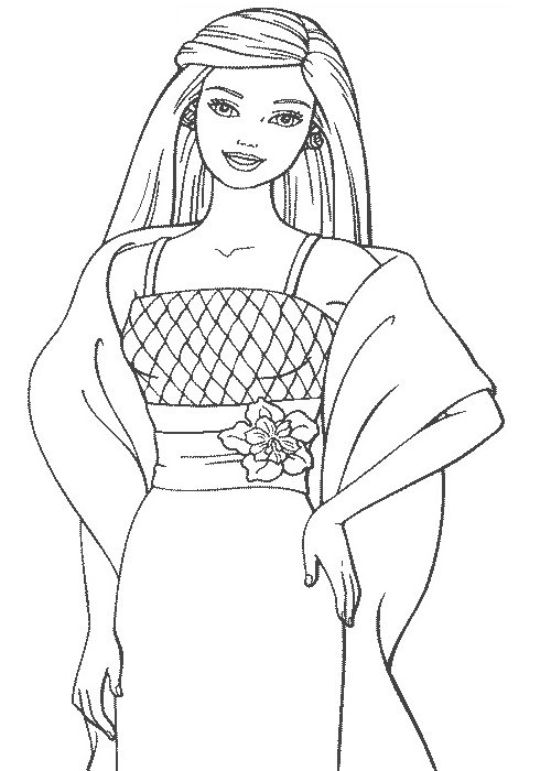 Digital Dunes Beautiful Clothes Barbie Coloring Pages