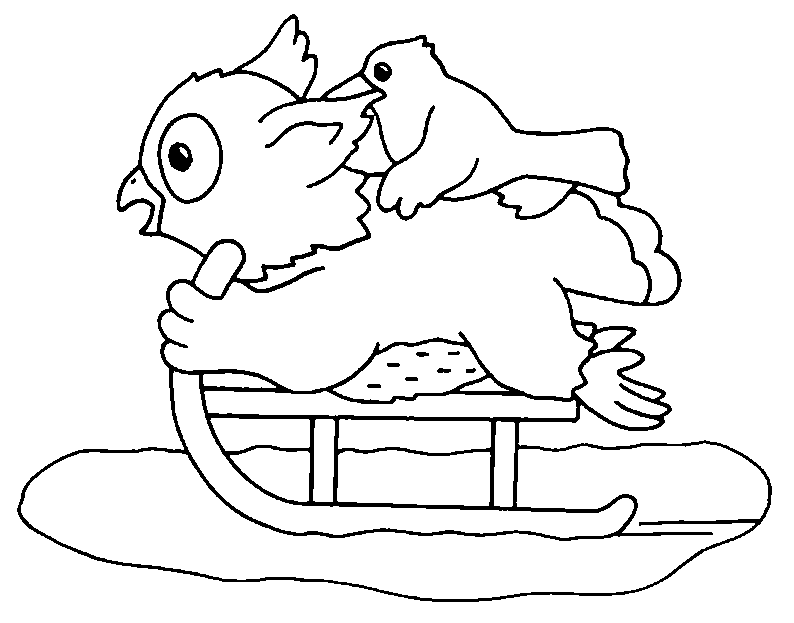 Bird gliding in winter coloring pages >> Disney Coloring Pages